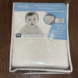 Simmons Beautyrest Fitted Crib Toddler Mattress Pad Protector 52x38“ Waterproof - Picture 1 of 6