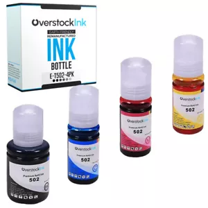 Combo de botella de tinta 502 de repuesto 4 piezas para Epson Workforce ST-4000 ST-4000 ST-3000 - Imagen 1 de 1