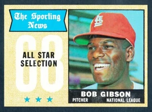 1968 TOPPS BASEBALL #378 BOB GIBSON ALL STAR NRMT - Picture 1 of 2