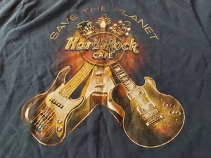 Vintage Hard Rock Cafe Cleveland Ohio Save the Planet Guitar Double Sided Medium - Picture 1 of 4