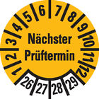 Prfplakette Nchster Prftermin, 26-29, gelb, Dokumenten  10mm, 384Stk/Heft