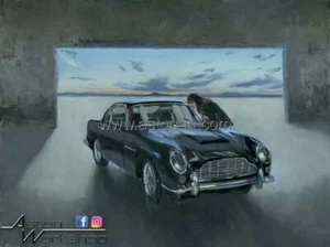 Kevin Day "DB Blue" Aston Martin Kunst Großdruck Man Cave 16x20" - Bild 1 von 1