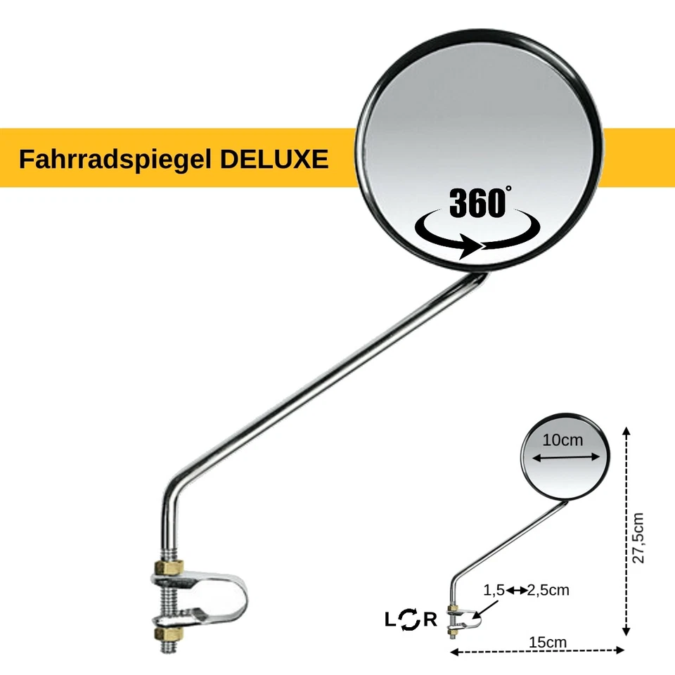 Fahrradspiegel Rückspiegel Lenkerspiegel Mofa Quad Fahrrad Spiegel rund Ø 10cm  - Bild 1 von 1