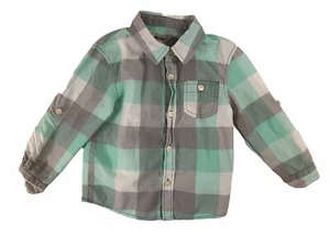 Camisa a Cuadros Cherokee Manga Larga con Botones - Niño Pequeño Talla 4T - Verde/Gris - Imagen 1 de 9