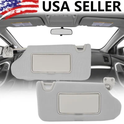 Pair Front Left & Right Side Gray Sun Visor w/ Light for Nissan Altima 2013-2018 Foto 1 de 4