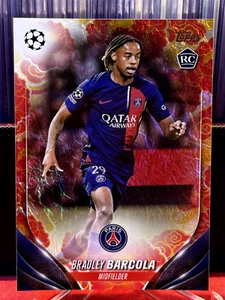 2023-24 Topps Jade UEFA BRADLEY BARCOLA RC Chinese New Year 062/150 PSG - Picture 1 of 2