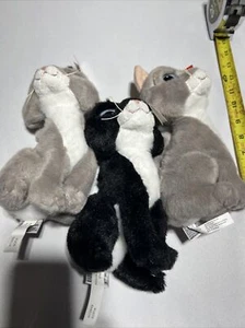 Ganz Sofia Esmoquin Gato Peluche Peluche 8" Alto Paquete de 3 2/gris 1/negro - Imagen 1 de 2