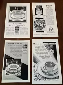 Vintage Lot of 4 different Campbell's Soup Magazine Print Ads Dates 1927, 28, 29 - Picture 1 of 5