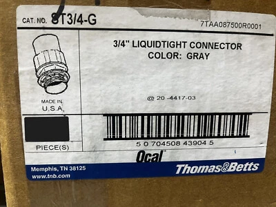 OCAL T&B ST3/4-G 3/4” Straight Liquidtight Connector PVC Coated