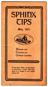 Sphinxspitzen, Mai 1921, von William A. Miller - H.C. Godman Shoe Co, Columbus, OH - Bild 1 von 5