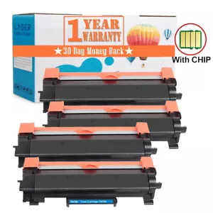 4PK Compatible for Brother TN760 TN730 High Yield Toner Cartridge WITH IC CHIP - Picture 1 of 6