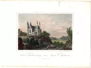 Grabado en acero coloreado "View der Probstei Apollinarisberg" de Lang, Dielmann - Imagen 1 de 4