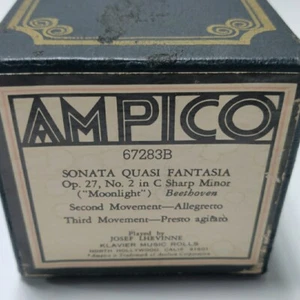 AMPICO Recut Beethoven SONATA Op.27 No.2 Moonlight 2&3 Player Piano Roll 67283 B - Picture 1 of 3