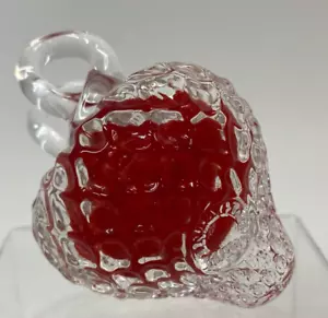 Anton Intaglio Vetro Rosso e Trasparente Fragola Arte Vetro Artista Stampato - Foto 1 di 7