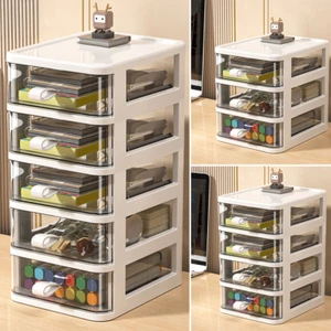 Small Desktop Storage Drawer 3/4/5 Tier Tower Unit Makeup Box Organizer for Home - Picture 1 of 16