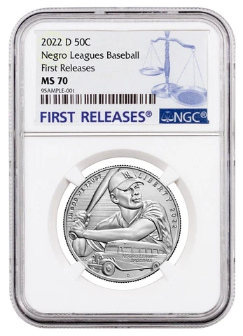 2022 D Negro Leagues Baseball Commemorative Clad Half Dollar Coin NGC MS70 FR Cover