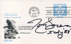 Tom Sneva Indy 500 Winner USAC Driver Champ NASCAR Signed Autograph FDC - Picture 1 of 1