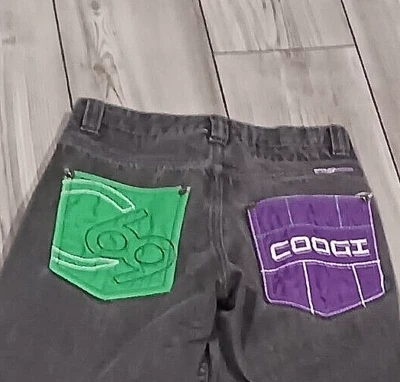 Pantalones de mezclilla Coogi negros bordados multicolor para niñas talla 12 Foto 1 de 4