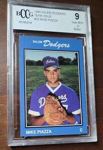 Mike Piazza 1989 Salam Dodgers Minor League Rookie Card Graded NM 9