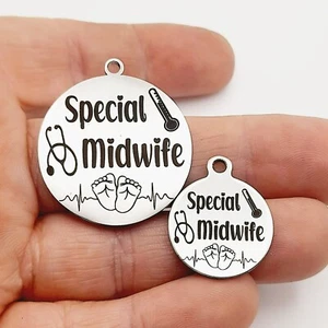 Midwife charms, nurse, baby charm, Pendant, jewellery supplies, craft - Picture 1 of 3