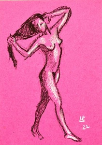 Original Minimalist Nude Drawing 12x8 – Line Art, Elegant Wall Decor, OOAK - Picture 1 of 5