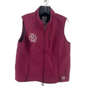 NWT Carhartt Girls Magenta Embroidered Full Zip Nylon Blend Vest Size L - Picture 1 of 6