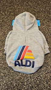 NEW! Aldi Gear Pet Sweatshirt Size XS Gray w LOGO Hoodie Dog Extra Small - Picture 1 of 10