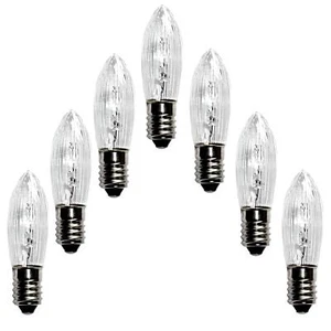 7 Stück Topkerze 34 V 3W E10 innen Spitzkerze Riffelkerze für 7er Lichterkette - Bild 1 von 1