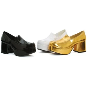 Ellie Disco Kostüm Plateau Zuhälter Stiefel Erwachsene Herren Schuhe 312/DADDIO Gold Gr. S - Bild 1 von 5