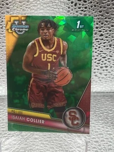 2023-24 Bowman Chrome Sapphire U Green REFRACTOR /99 Isaiah Collier USC - Picture 1 of 1