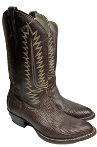 CowTown Vintage Haifischhaut braun Leder Cowboy Arbeitsstiefel Herren Gr. 10,5 D Mexiko selten - Bild 1 von 12