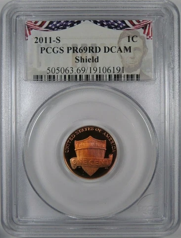 2011 S 1C PCGS PR 69 RD DCAM Lincoln Shield Cent Presidential Label [6191] Cover