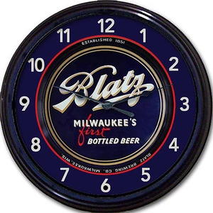 Blatz Brewing Co Milwaukee WI Bandeja de Cerveza Reloj de Pared Ale Lager Brew Man Cave 10" - Imagen 1 de 1