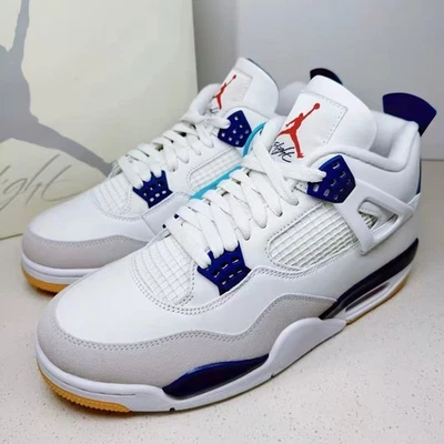 Nike SB x Air Jordan 4 "Azul Marino" Para hombres Medio Top Retro Zapatos de Baloncesto Tenis Foto 1 de 4