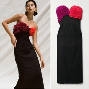 EUC MARA HOFFMAN Net Sustain Carmen Ruffled Midi Dress $895 0 - Picture 1 of 9