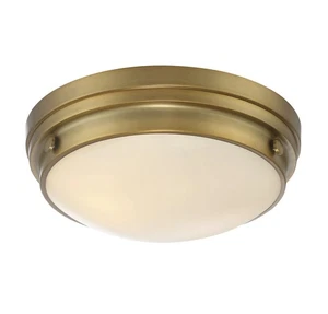2-Light Ceiling Light in Natural Brass Trade Winds Lighting Ashford TW6355019-NB - Picture 1 of 1