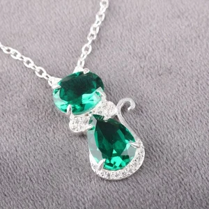 Chrome Diopside Gemstone 925 Sterling Silver Wedding Jewelry Zircon Pendant1.16" - Picture 1 of 7
