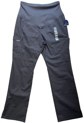 Calça esfoliante Cherokee feminina trabalho maternidade perna reta tamanho M cinza carvão - Imagem 1 de 4