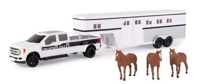 ERTL, FORD F350 Super Duty mit Schwanenhalsanhänger und Pferden., 1/32, ERT46800 - Bild 1 von 2