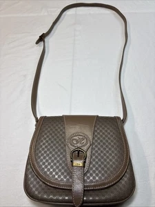 HEBE by Cella Vintage Crossbody Shoulder Bag Purse Womens Cream Tan Signature - Picture 1 of 14