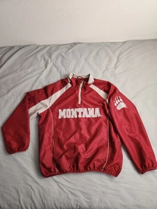 Vintage Montana Grizzlies G-III Windbreaker Pullover Mens Size Large Red White - Picture 1 of 8