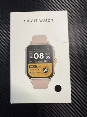 Black Smart Watch Fitness Tracker Heart Rate Watch for Android iOS iPhone - Image 1 of 4