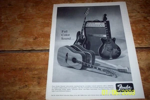 FENDER GUITARS ( ELECTRIC JAZZ BASS / ACOUSTIC ) ORIG 1963 Magazin PROMO Ad NM- - Bild 1 von 1