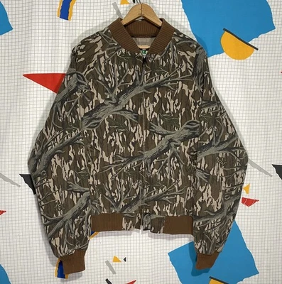 Chaqueta Bomber Roble Mossy De Colección Años 80 Camuflada Estampado de Árbol XL Llave Rara Garra Cremallera Años 70 Foto 1 de 4