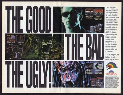 1993 Arena Vintage Original Centerfold PRINT AD Terminator 2 Alien 3 Predator 2 - Image 1 of 2