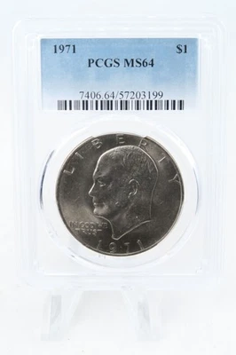 1971-P PCGS MS64 Eisenhower Ike Dollar Business Strike - Image 1 of 2