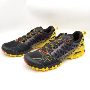 La Sportiva Men Bushido II GTX Trail Running Shoe Sz 11 Black Yellow Low Top - Picture 1 of 7