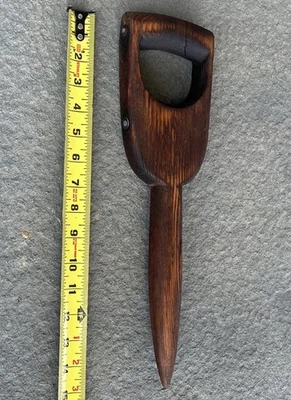 Antique Wood Dibber Bulb Seed Planter Garden Decor Art Farm Barn Cottage Tool - Image 1 of 4