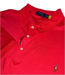 Polo Ralph Lauren Polo Para Hombre 4XB Coral Rojo Pima Carne Suave Poni Golf Nuevo con Etiquetas - Imagen 1 de 9