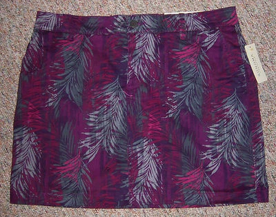 SONOMA 原装版型紫罗兰梅灰色叶子印花裙裤 - 短裤和裙子 10 码 — 第 1/4 张图片